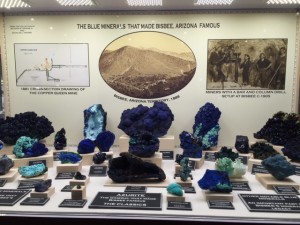 Blue minerals from Bisbee, AZ. From the collection of Richard W. Graeme IV and Douglas L. Graeme (Lynn Varon photo)