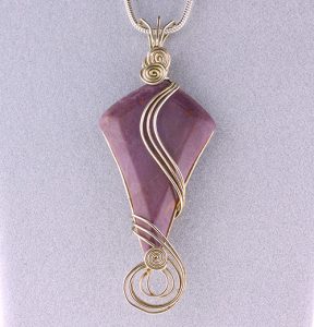 Wire-wrap setting of a Turkish purple jade