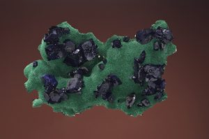 Azurite on Malachite