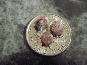 Red beryl crystals