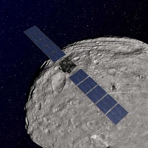 Dawn spacecraft orbiting Vesta