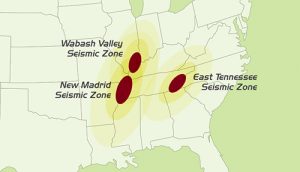 Earthquake Zone map (south eastern U.S.)