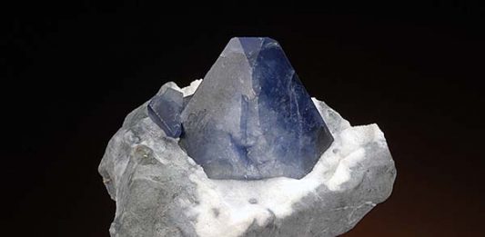 two cm benitoite specimen