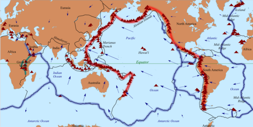 Tectonic plates of the Ring of Fire