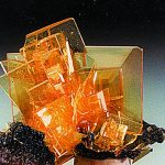 Transparent Wulfenite crystals