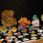 Wulfenite display at the Tucson Show