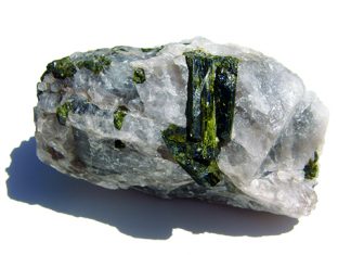 Pistachio green epidote specimen