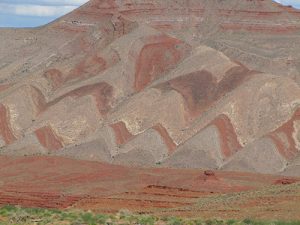 Hematite on formations near Mexican Hat, Utah