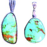 Turquoise cabochon pendants