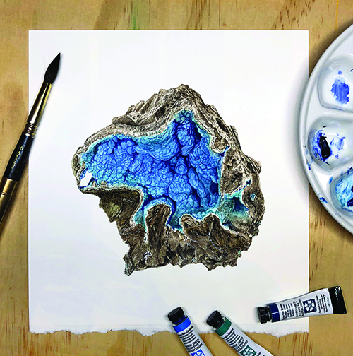 Painting of hemimorphite Painting of hemimorphite