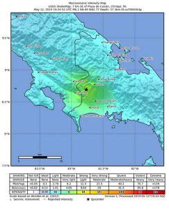 Macroseismic intensity map