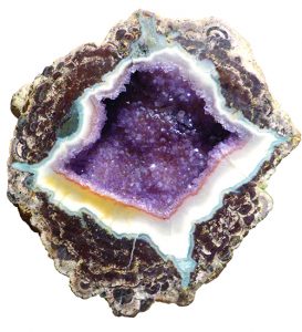 Flat edge of geode