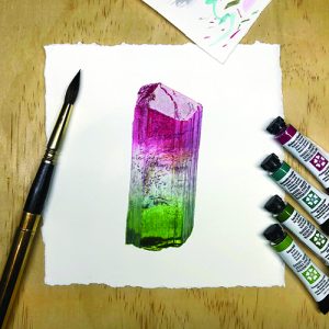 Painting of a tourmaline specimen