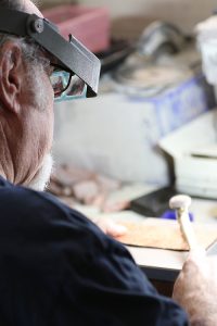 Copper bracelet hammering