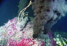 Ocean black smoker geysers
