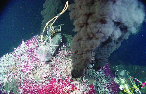 Ocean black smoker geysers