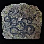 Lichen on carved stone