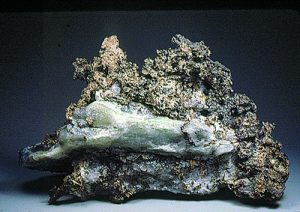 Etched specimen of cobalt with calcite