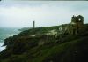 mining in cornwall, england along the coastline