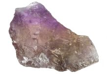 ametrine crystal from Anahi Mine, Bolivia isolated on white background