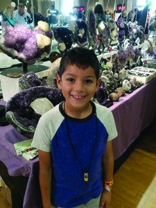 Theo at a gem and mineral show