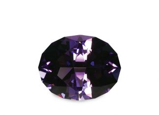 amethyst cut using the faceting pattern called dianes oval