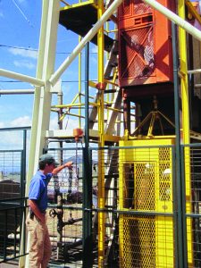 Mining cage descending