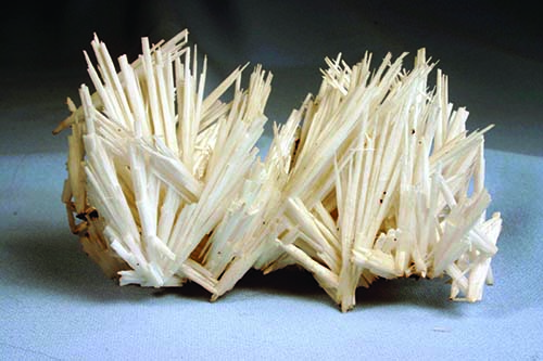 Spiky snow white cerussite crystals