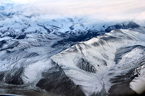 Aerial view of Himalaya Mountains