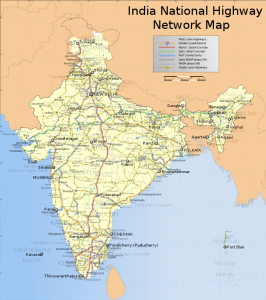 Highway map of India