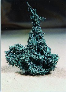 Copper crystals coated in malachite