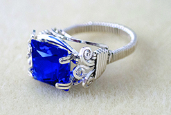 Cobalt helenite cut stone