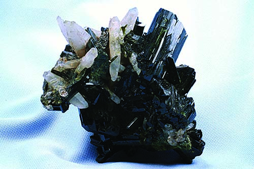 Epidote with quartz crystals from Green Monster Mountain, Alaska