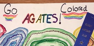 “Go Colored Agates!" poster