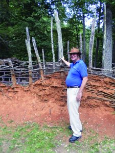 Earthen wall at reconstructed Monacan village