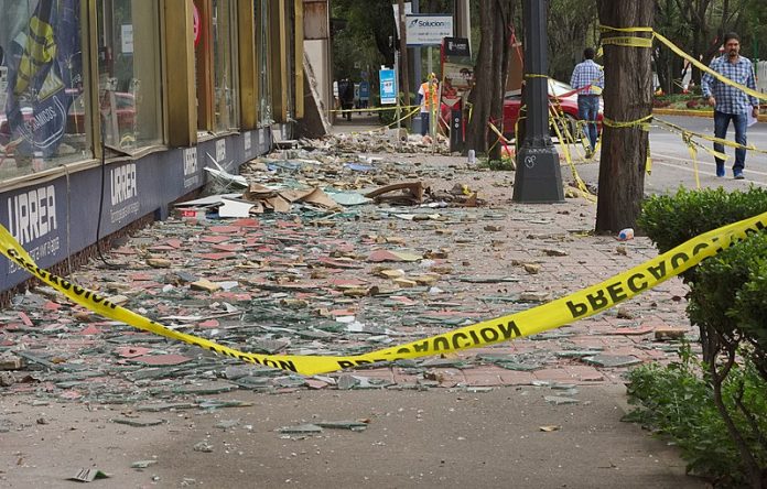 Debris Following an earthquake Earthquake debris