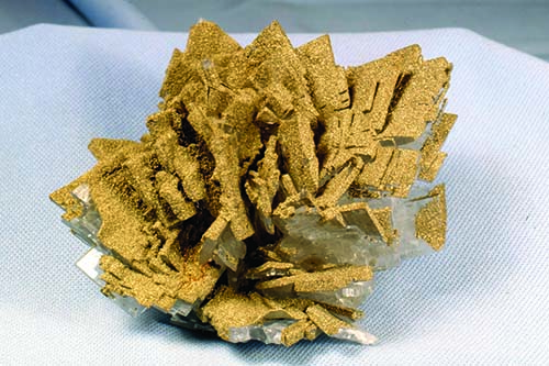 Pyrite crystals on barite crystals