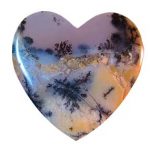 amethyst sage agate heart-shaped cabochon