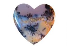 amethyst sage agate heart-shaped cabochon