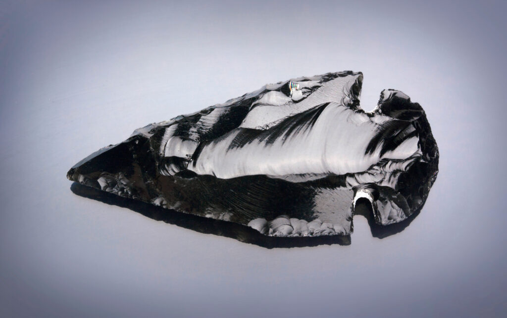obsidian volcanic glass spear