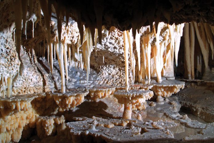 Carlsbad Caverns cave stalactites and stalagmites in Carlsbad Caverns