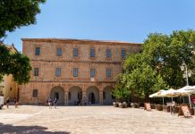 Archaeological Museum of Nafplio A view of the facade of the Archaeological Museum of Nafplio in Greece.