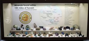 a rock display at the gem and mineral shows in tucson