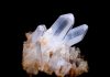 quartz specimen on black background quartz is a seven on the mohs scale of hardness