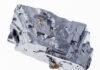 Galena Mineral: Ruling the Radio macro photography of natural mineral from geological collection - raw galena (galenite, lead glance) crystal on white background