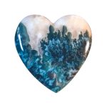 Blue Tide Seam Agate: What to Cut Heart-shaped blue tide seam agate cabochon.