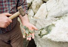 Connemara Marble: The Irish Gemstone Connemara marble pieces being held in a hand