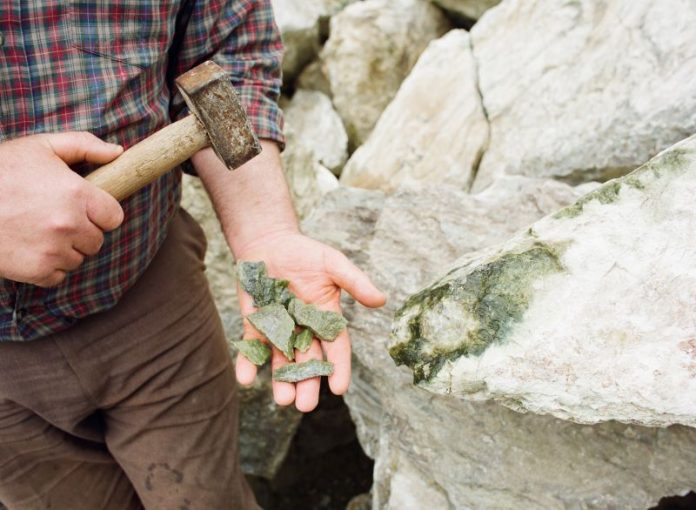 Connemara Marble Connemara marble pieces being held in a hand