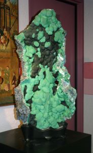 This 270 natural malachite was donated to the Rice Mineral Museum.