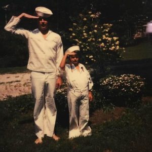 Jocelyn Zimmer and her dad in uniform.
